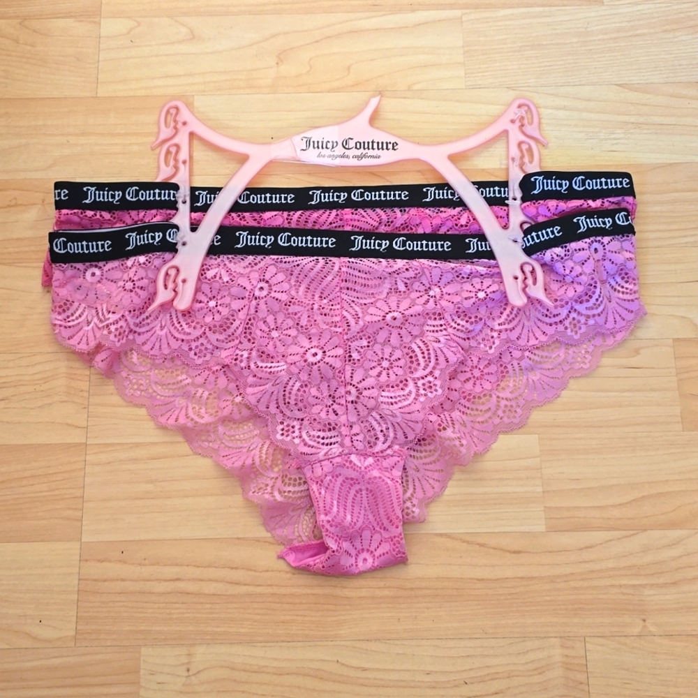NWOT Juicy Couture 2 Pairs of Cheeky Pink Sexy Panties Size L